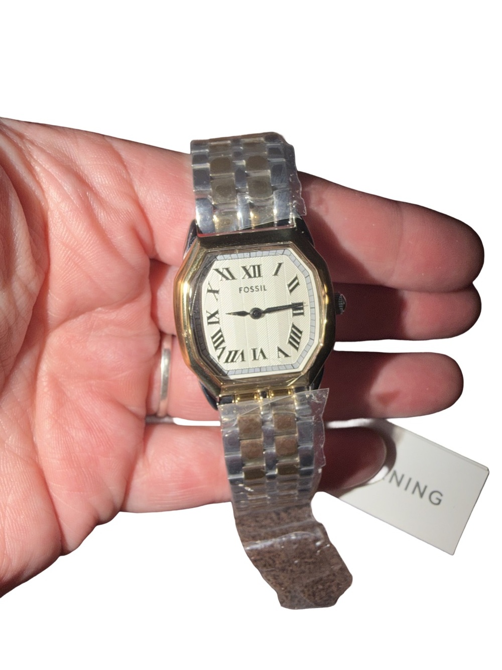 Fossil Two-Tone Gold and Silver Roman Numeral Bracelet Watch